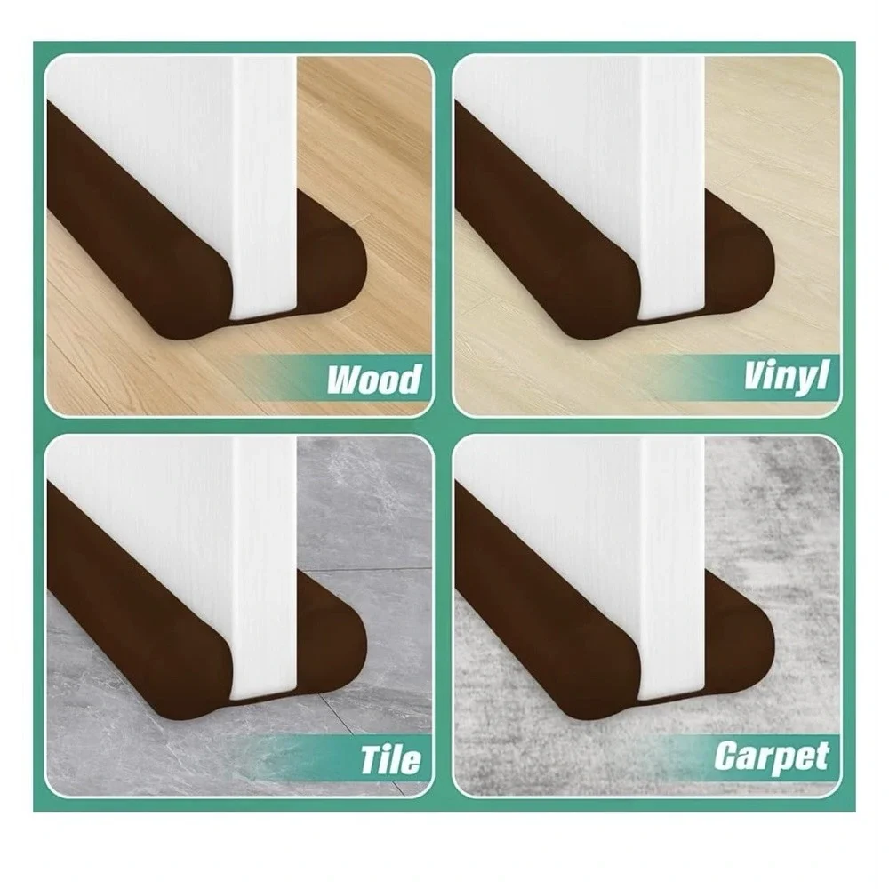 Door Draft Stopper Weather Stripping Noise Blocker- Brown Color 36inch